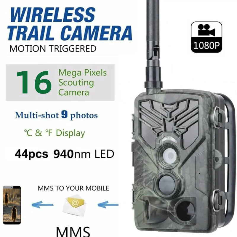 Cámara de rastreo MMS SMTP 3G para exteriores, teléfono móvil inalámbrico, resistente al agua, 16MP, Full HD, 1080P, juego salvaje, trampa de visión