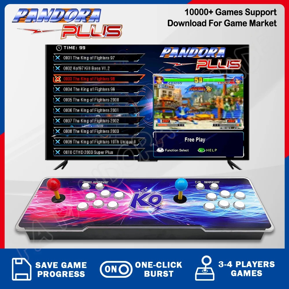 Consola arcade Pandora Saga Dx2 26800, Joystick multijugador 2024, salida HD 720P, juegos de TV adecuados para entretenimiento familiar