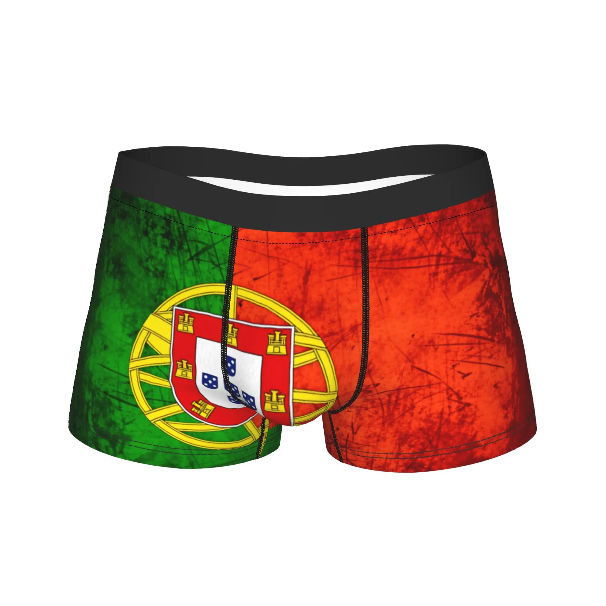 

Flag of Portugal Trunk 3D Pouch Underwear High Quality Printed Shorts Briefs Elastic Men's Panties Plus Size