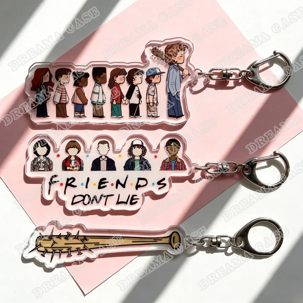 80s Horror TV Characters Chibi Things / WSQK / Friends Don't Lie / If You Die , I Die / Upside Down Keychain