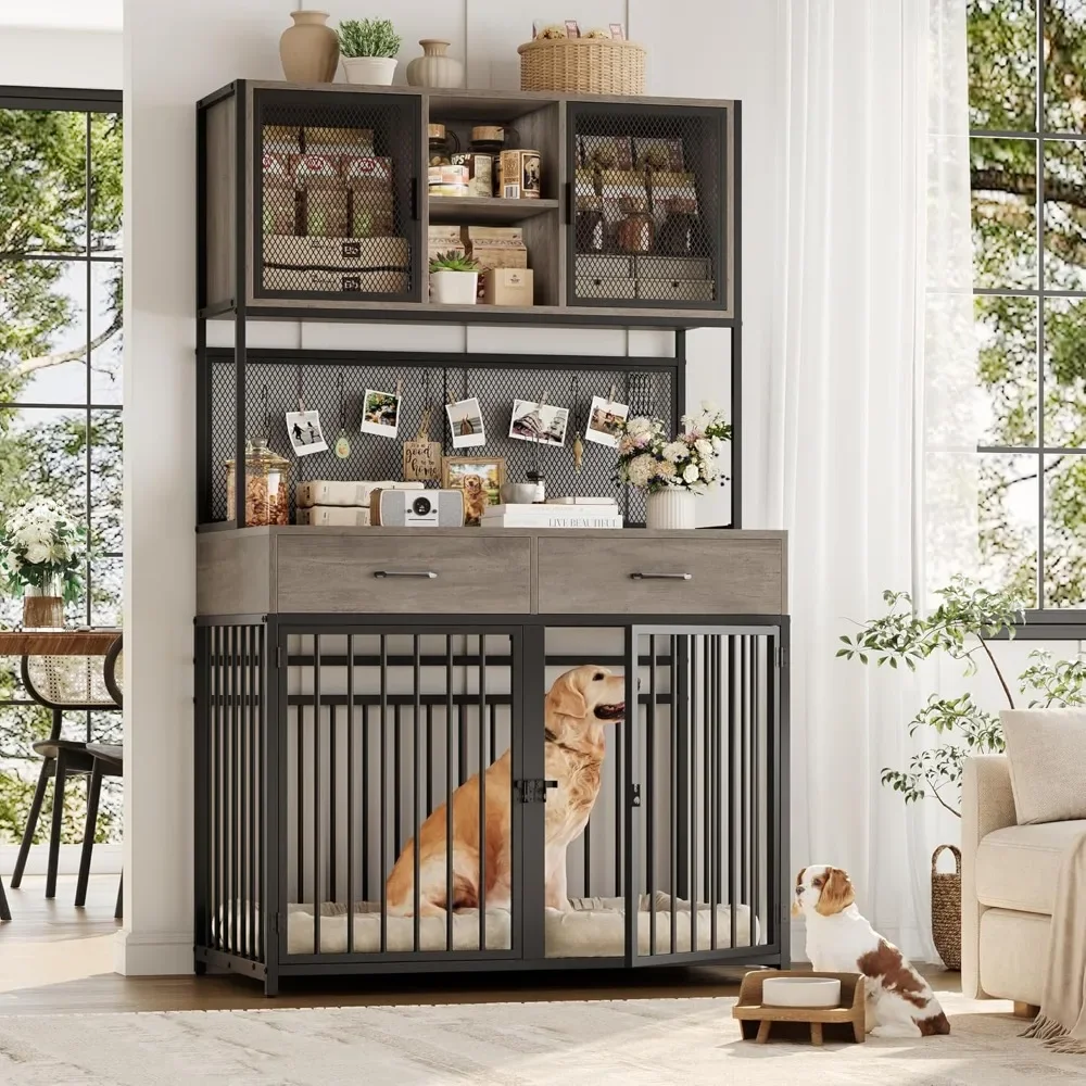 Indoor Kennel with Hutch, 42