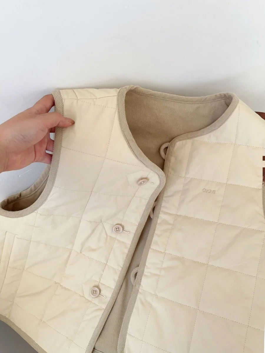 

Двусторонняя свободная повседневная жилетка-куртка Jaet Dongda Gate VE Chapter Ruan Nang U-Ne стандартной длины с застежкой на одну пуговицу