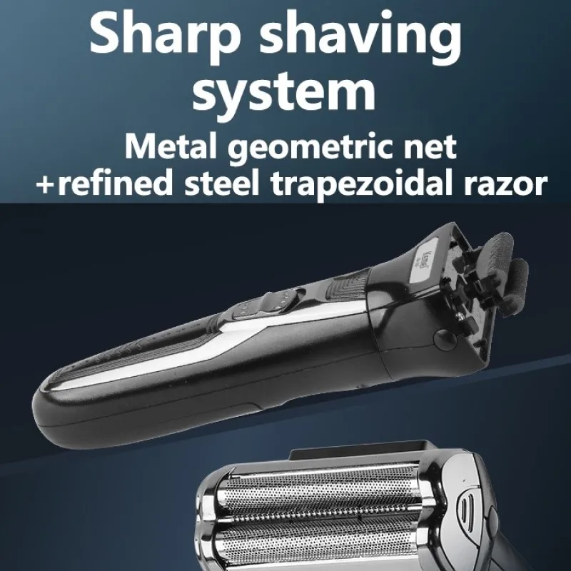Kemei-Afeitadora eléctrica recargable para hombres, máquina de afeitar de barba, pelo, cuerpo, nariz, oreja