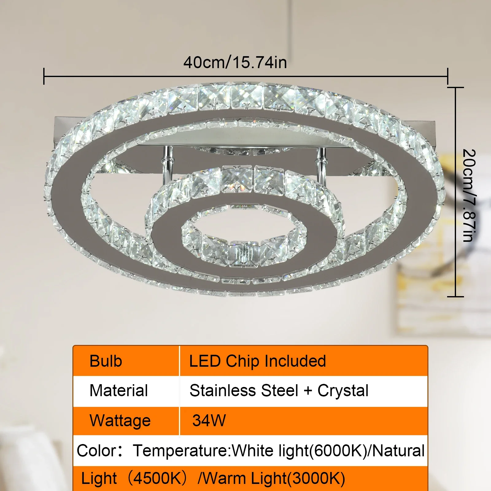 Modern Ceiling Lamp Luxury Home Decor Crystal Led Chandelier Indoor Lighting Nordic Lustre Fixture