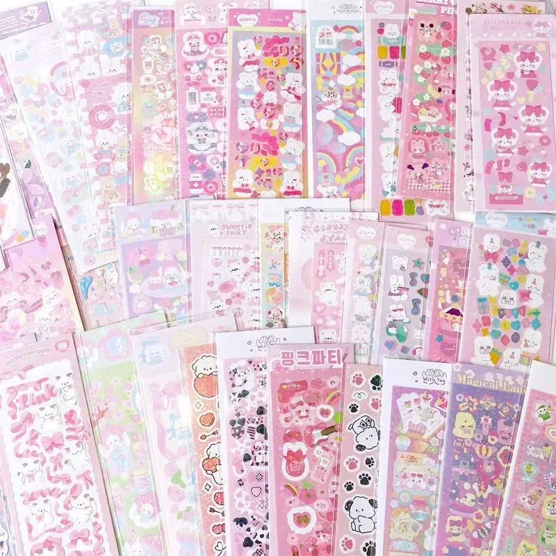 Imagem -03 - Guka Laser Pacote Adesivo Decorativo Álbum Kawaii Adesivos Papelaria Coreano Material Faça Você Mesmo Aleatório 20 Pcs 30 Pcs 40pcs