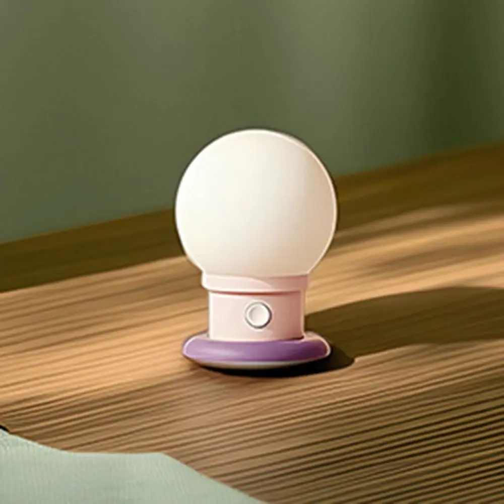 Lampu Malam Bentuk Bohlam Dapat Diredupkan Tahan Lama Lampu Suasana LED Romantis Waktu USB Isi Ulang Lampu Samping Tempat Tidur Gaya Nordic Restoran