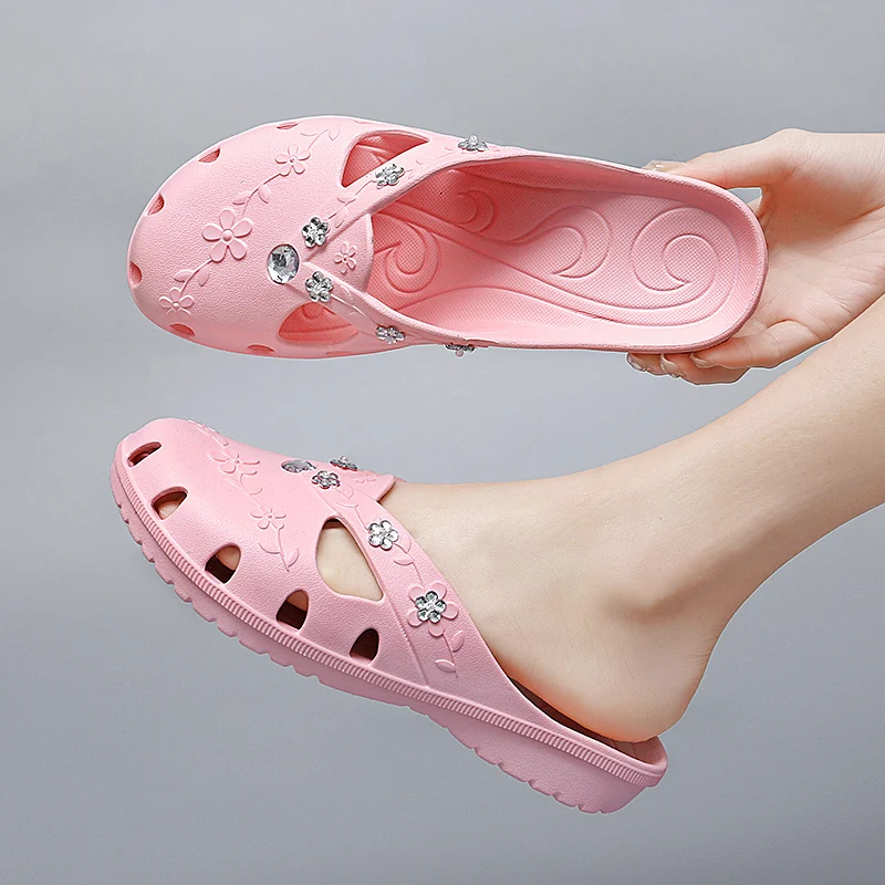 Women Slippers Summer Breathable Platform Beach Sandals Flip Flops  Outdoor Non-slip Women Jelly Slippers Lazy Flat Shoes