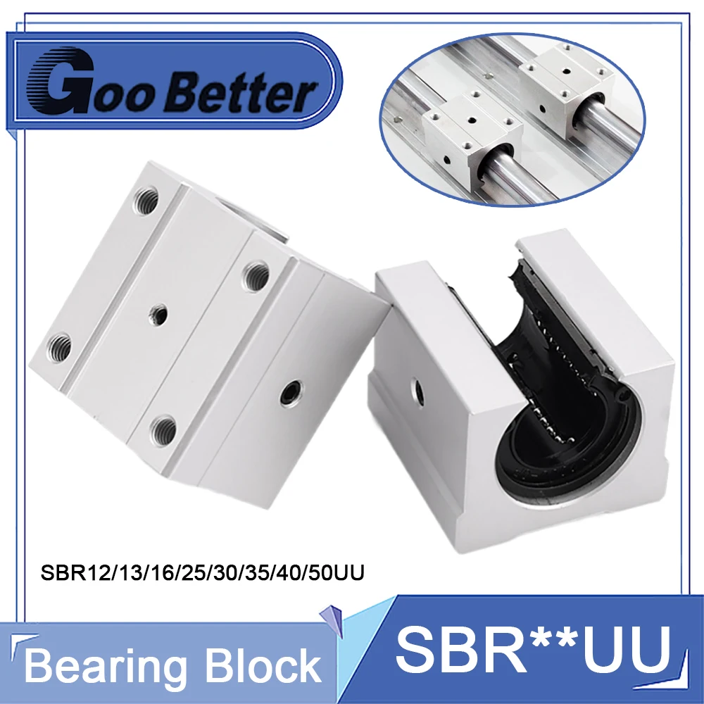 SBR12UU SBR13UU SBR16UU SBR25UU SBR30UU SBR35UU SBR40UU SBR50UU Linear Ball Bearing Block for CNC Router SBR Linear Guide Rail