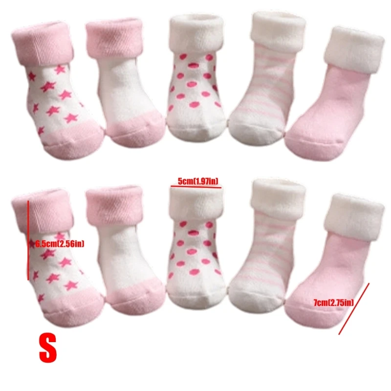 1 Set Breathable Baby Socks Stretchy Star Print Footwear Nonslip Bottom Socks For Active Infants 0-3 Years 425F