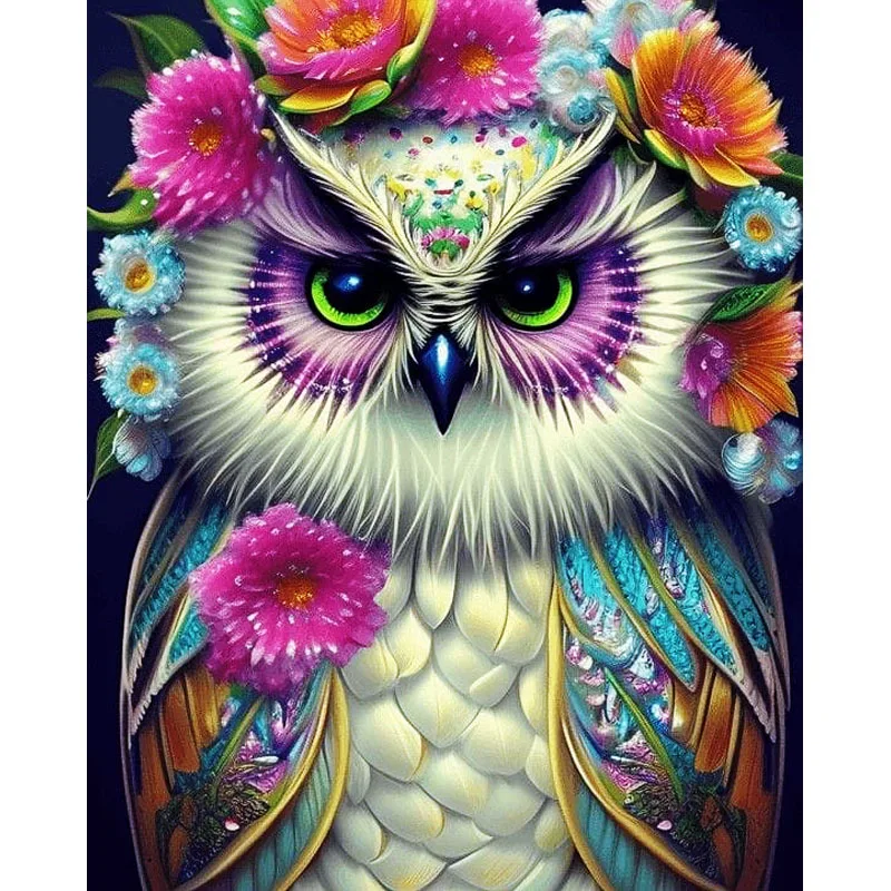 

Sunature 5D Full AB Square Round Drills Flowers Owl Diamond Painting Poured Glue Canvas