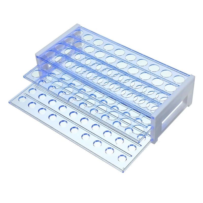 Laboratory Test Tube Rack Stand 3 Levels Blue Plastic Easy Assembly Organizers Drop Shipping