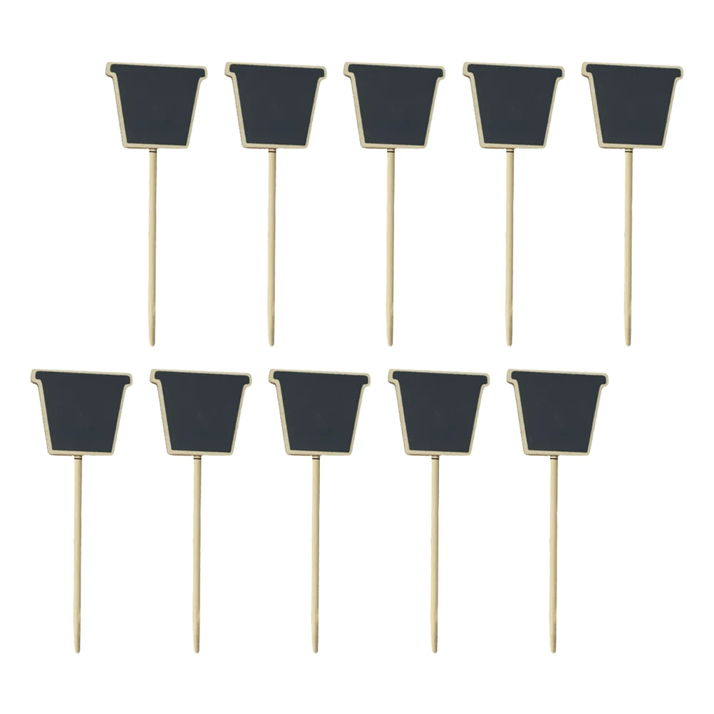 

10 Pcs Wood Picks Chalkboard Reusable Garden Labels Plant Signs Topper Wood Topper Blackboard Markers