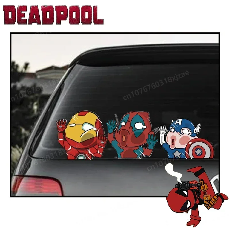 Supersheros Series Deadpools Car Motorcycle Sticker Comic Kawaii Helmet Stickers Window Glass Composite Funny Sticker Fans Gifts