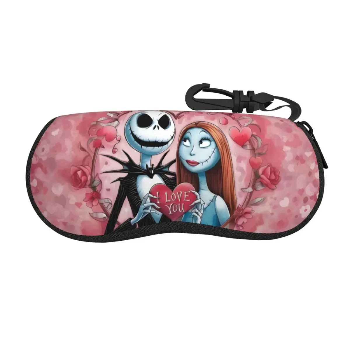 

Nightmare Before Christmas Sunglasses Soft Case Neoprene Zipper Jack and Sally Shell Eyeglass Case Protective Box For Glasses