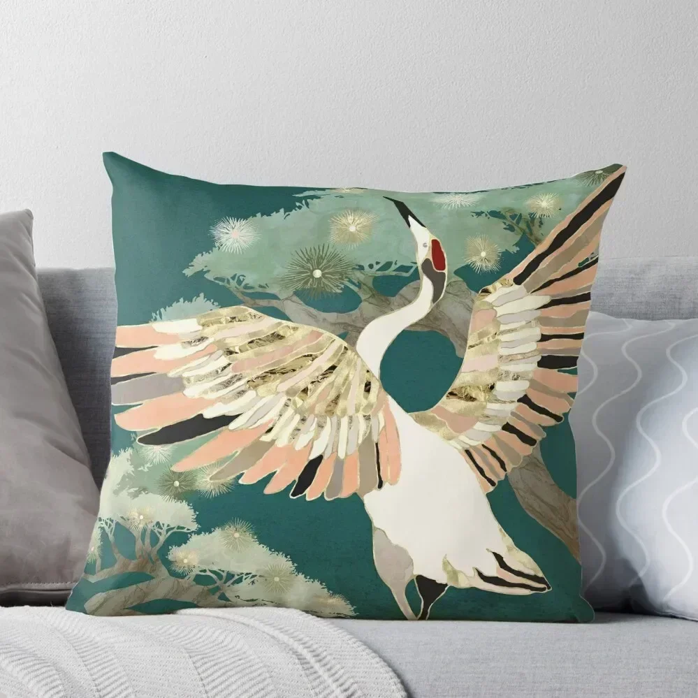 

Golden Crane Throw Pillow Embroidered Cushion Cover christmas decorations for home 2025 luxury decor autumn pillowcase pillow