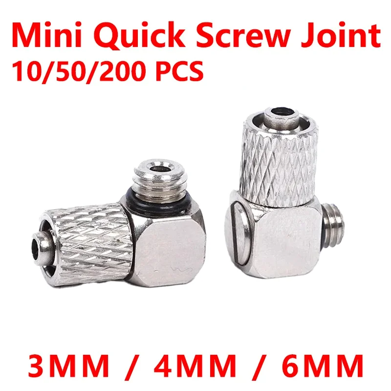 

10Pcs Mini Pneumatic Pipe Connector Male Thread Screw Through Quick Fitting OD 3mm 4mm 6mm Air Tube Fast Twist Joint