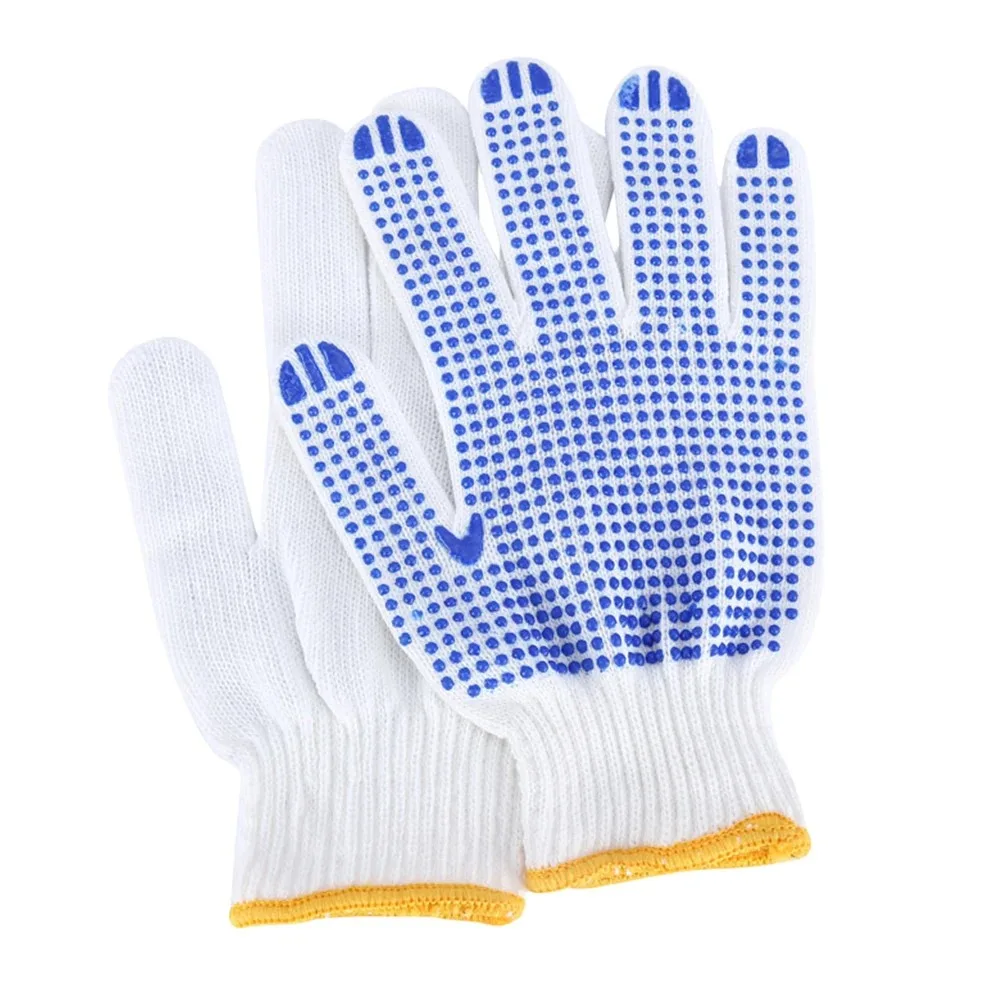 2/5PCS Breathable Cotton Yarn Protect Gloves White Labor Insurance Gloves Wear-resistant Dispensing Gloves for Car Repair