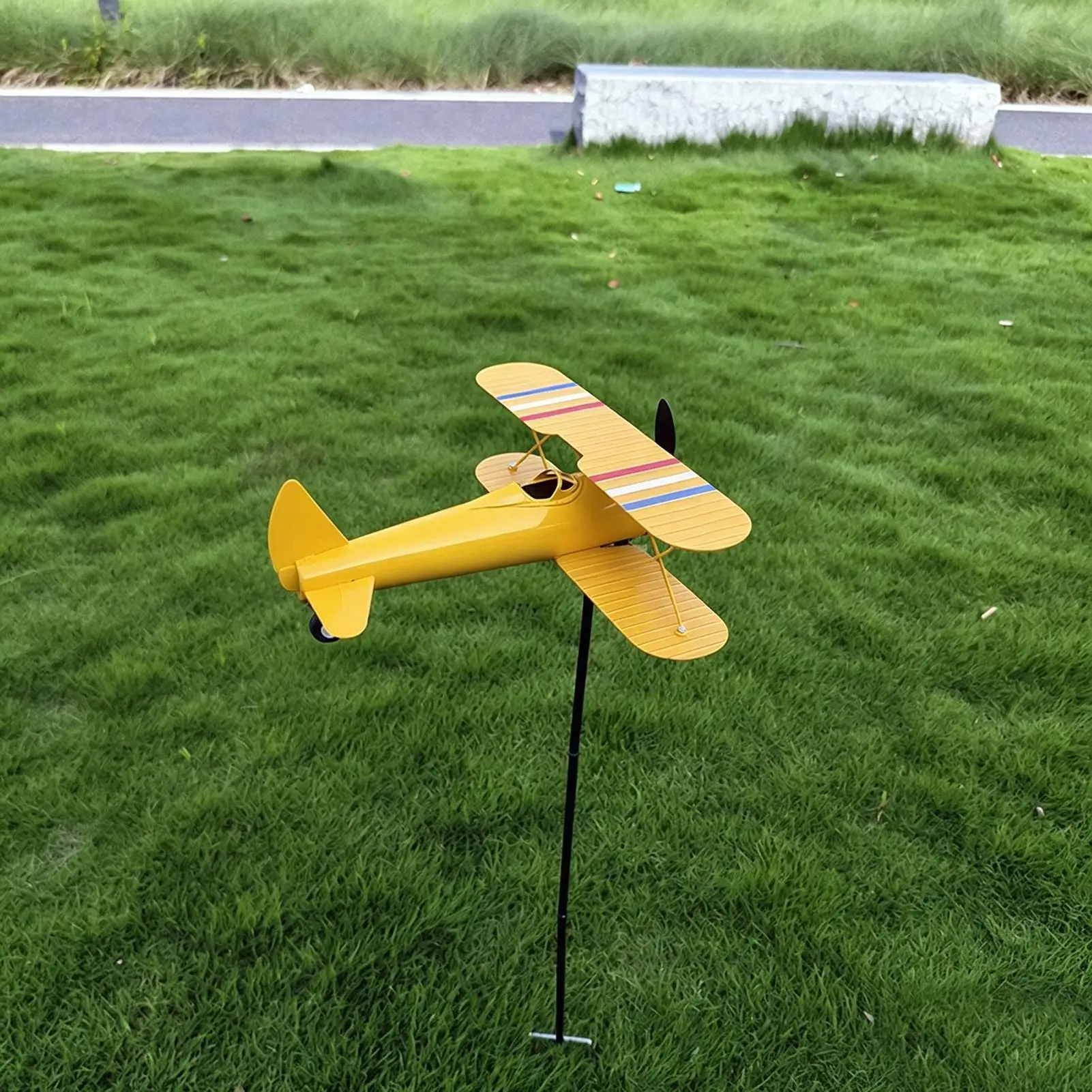 Garden Windmill Metal Windmill Wind Measuring Tool Airplane Wind Spinner For Lawn Courtyard Outdoor Patio Deck Backyard Porch
