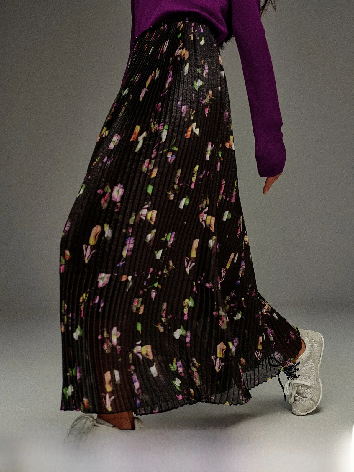 

Romantic Sle High Quali Silver Tead Smooth Print Fabric Classic Sun Pleat Umbrella Skirt Garden Gnome Faion Women's S...