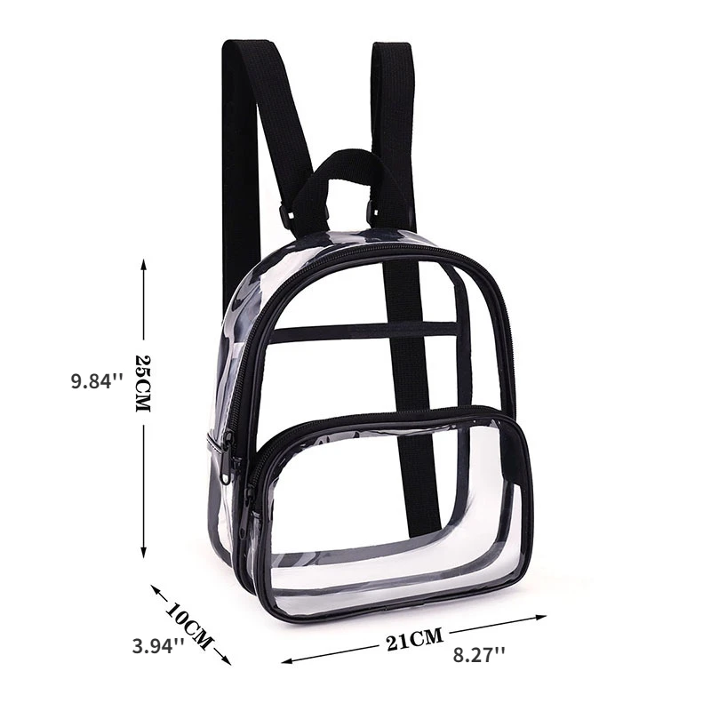 Clear Backpack Stadium Approved  Shoulder Straps, Small Clear Bag for Schools, Concerts, Work, Festivals and Sporting Events