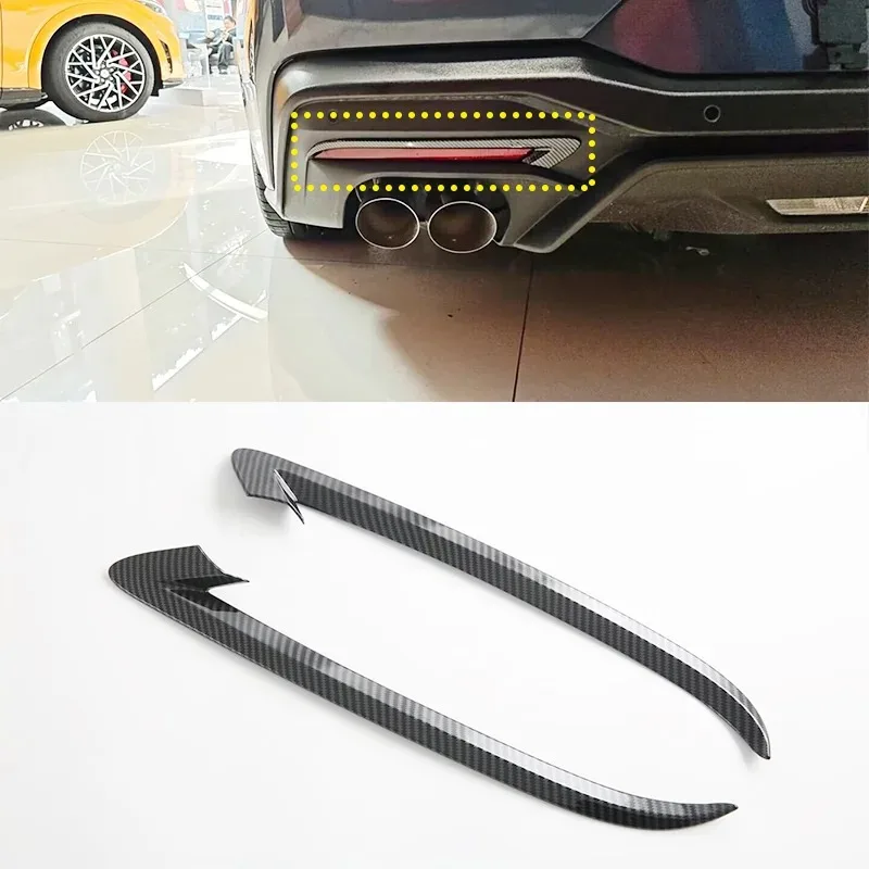 

For Ford Mustang 2024 2025 Exterior Accessories ABS Carbon Fiber Black Rear Foglight Cover Trim foglamp bezel cover trim