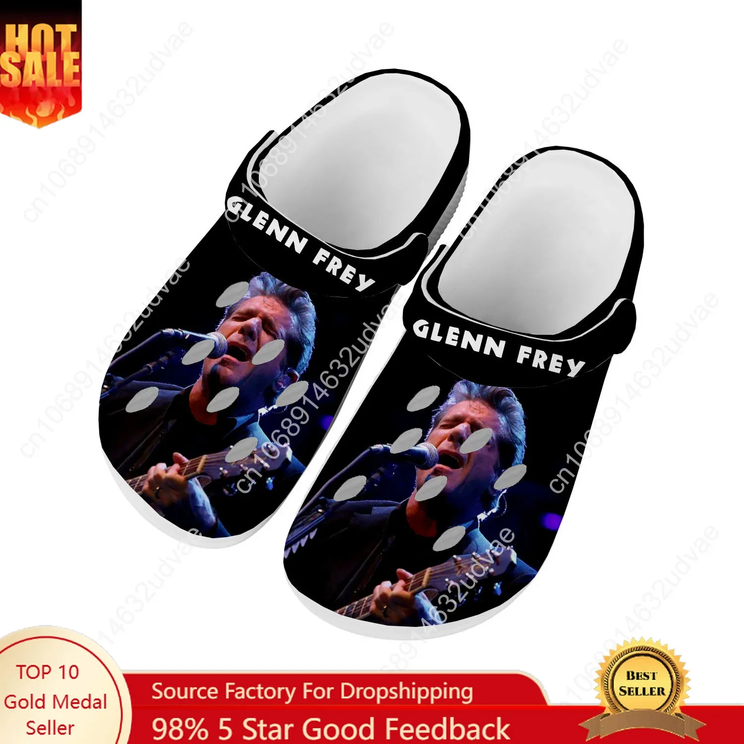 

Glenn Frey Water Shoes Mens Womens Comfortable Fashion Home Garden Clogs Customizd Sandals Beach Breathable Hole Slippers