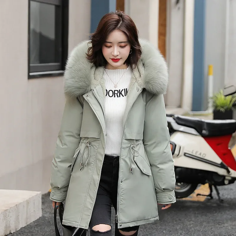 Winter Cashmere and Thick Parkas 2025 New Style Temperament Long Cotton-padded Jacket Large Size Parkas Woman Winter Jacket