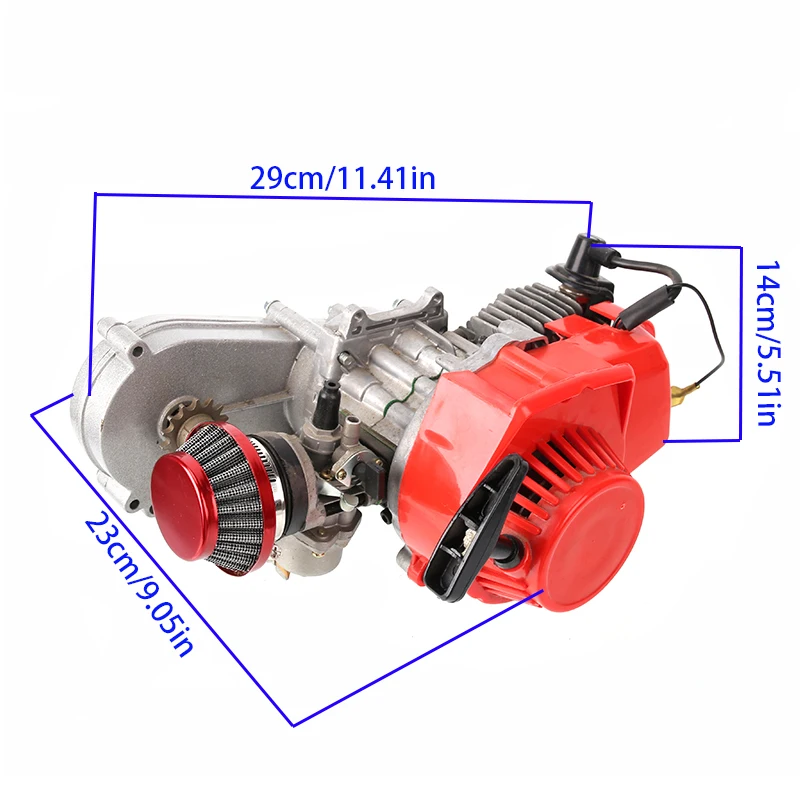 47cc 49cc 2-Stroke Pull Start Engine with Transmission for Universal Motorcycle Mini Motor Pit Dirt Bike ATV 4 Wheel