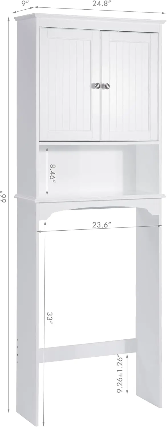 Spirich Over The Toilet Storage Cabinet, Bathroom Shelf Over Toilet, Bathroom Storage Cabinet Organizer, White or Espresso