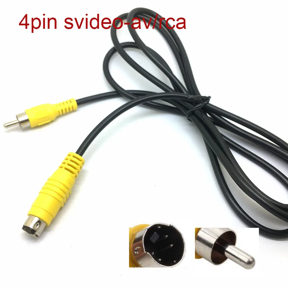 5feet 1.5m S-VIDEO TO RCA Cable Vcd DVD CORD SVHS S-VHS Player M/M TV 4PIN MALE TV LCD Cord