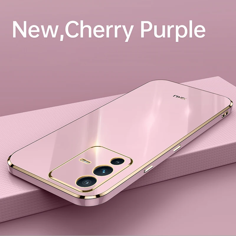 Plating Fashion Phone Case for VIVO V23 Pro V23E V23Pro 5G 4G Soft High Quality Silicone Camera Protection Shockproof Back Cover