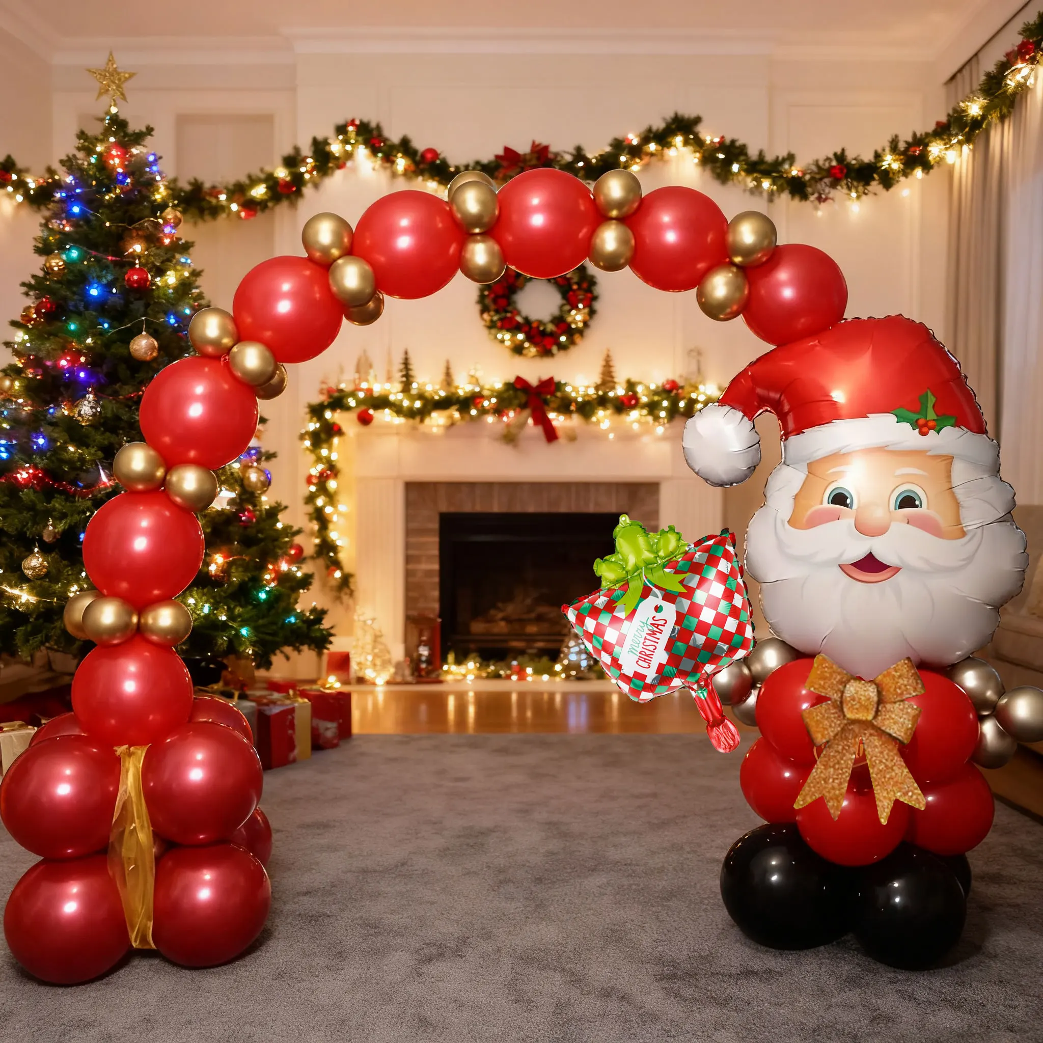Weihnachten Ballon Set Santa Aluminium Film Ballon Rot Gold Latex Ballon Weihnachten Party Neujahr Party Dekoration Ballon