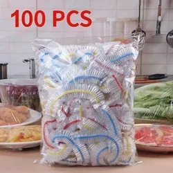 100/50pcs Saran Wrap Colorful Disposable Food Cover Food Grade Fresh-keeping Plastic Bag Kitchen Refrigerator Accessories