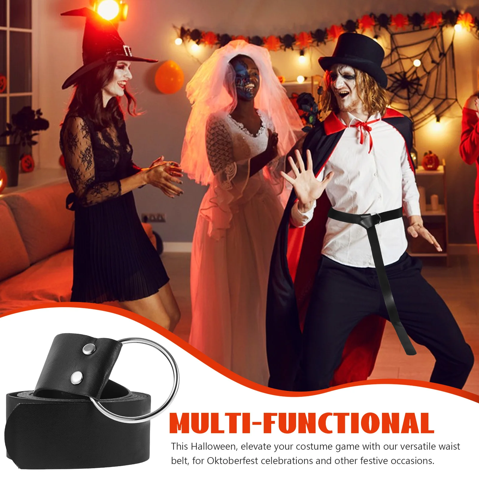 Ceinture médiévale pour hommes, anneau réglable en PU, chevaliers de la Renaissance, Costume Viking, ceinture de taille à bretelles, Halloween Oktoberfest Cosplay