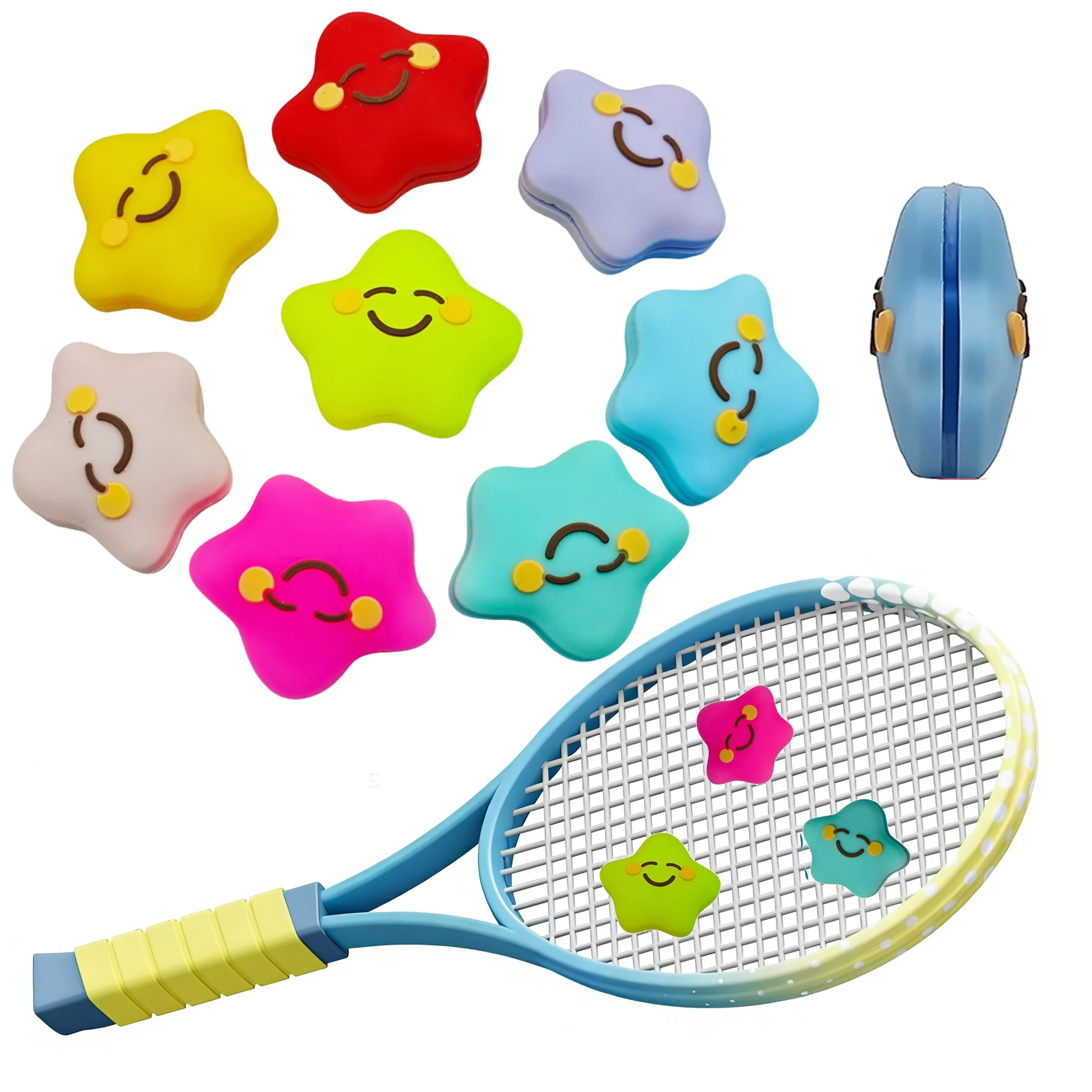 

Силиконовый виброгаситель для теннисной ракетки в форме звезды, амортизатор для ракетки, милый виброгаситель для струн теннисной ракетки, инструмент для натяжки струн