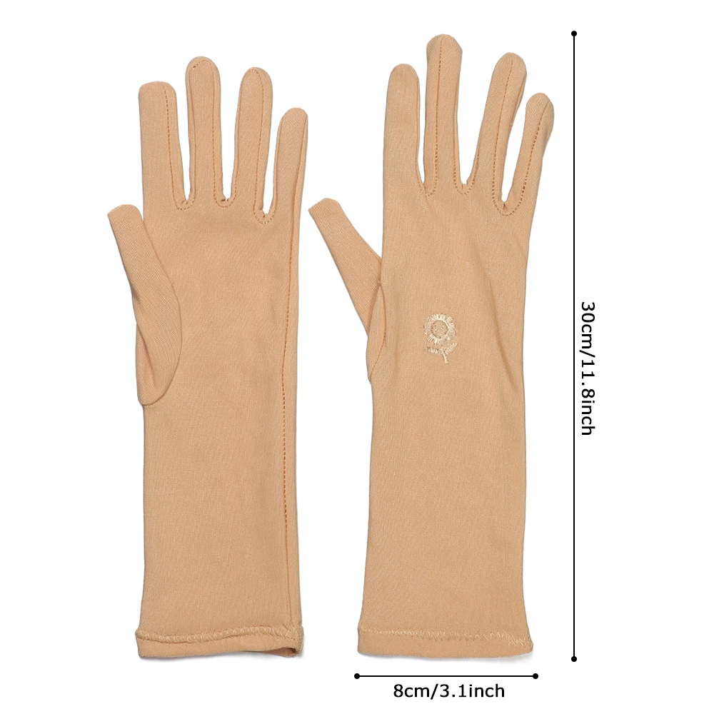 Sunscreen Gloves Spring Summer Anti UV Driving Gloves Women Elastic Thin Anti-slip Mid-long Sunscreen Gloves Etiquette Gloves