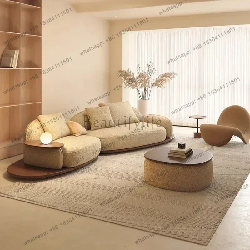YJ Home Living Room Coffee Designer Creative Three Person Log Style Furniture Modern Simple Sofa Morocco Fabric Sectional Sofas