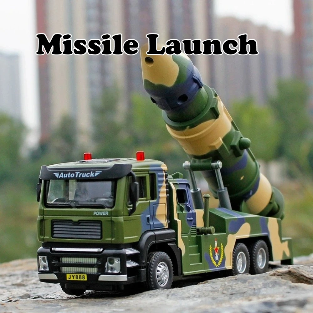 1/50 DF 21D صاروخ إطلاق نموذج سيارة اللعب دييكاست سبيكة الصواريخ المركبات مع ضوء الصوت التراجع لعبة هدايا عيد ميلاد للأطفال #1