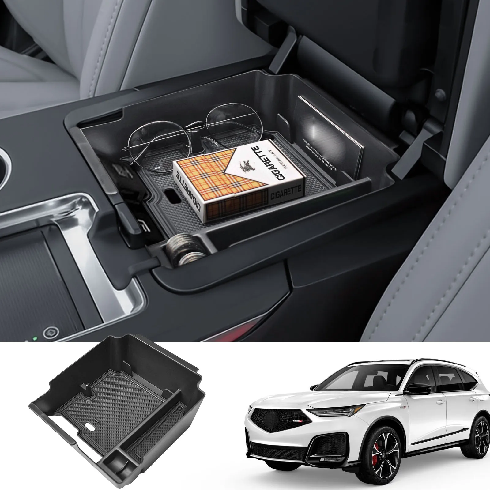 

Armrest Storage Box Tray for 2022-2025 Acura MDX Center Console Organizer Interior Car Storage Phone Coin Holder Box Accessories