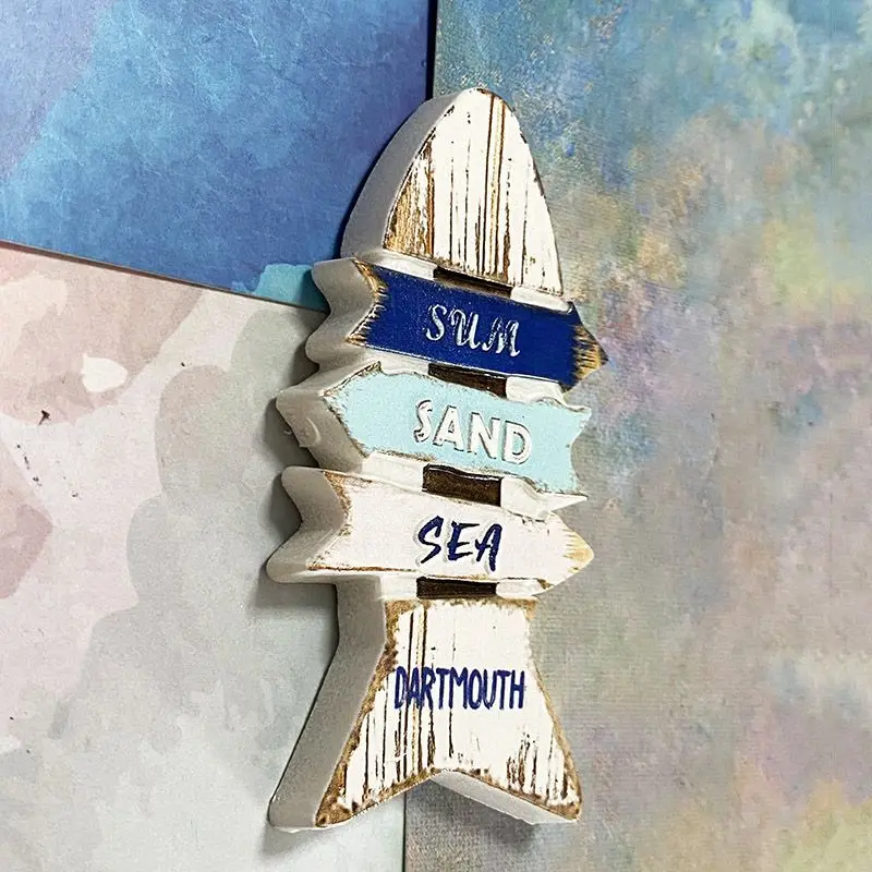 Dartmouth Souvenir Fridge Magnet Personalized Creative Vintage Fish Road Sign Travel3dMagnetic Decorative Souvenirs