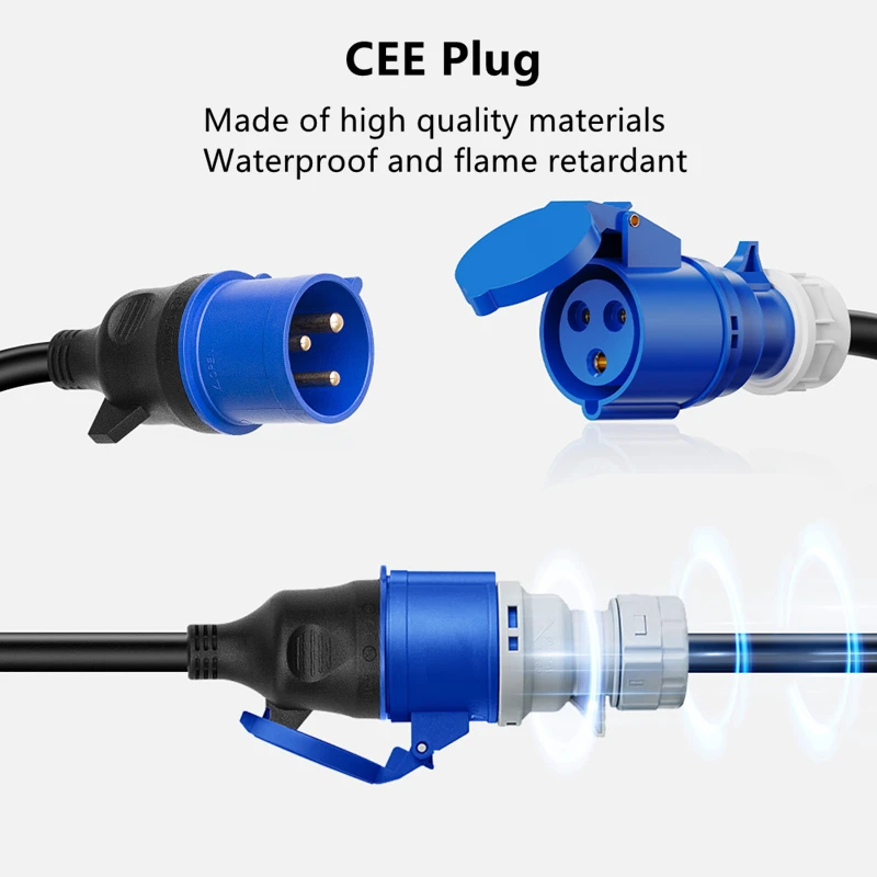 Portable EV Charger Type2 Charger Portable Electric Vehicle Car Charger 7KW 32A IEC62196 J1772 GBT EVSE Charging Station