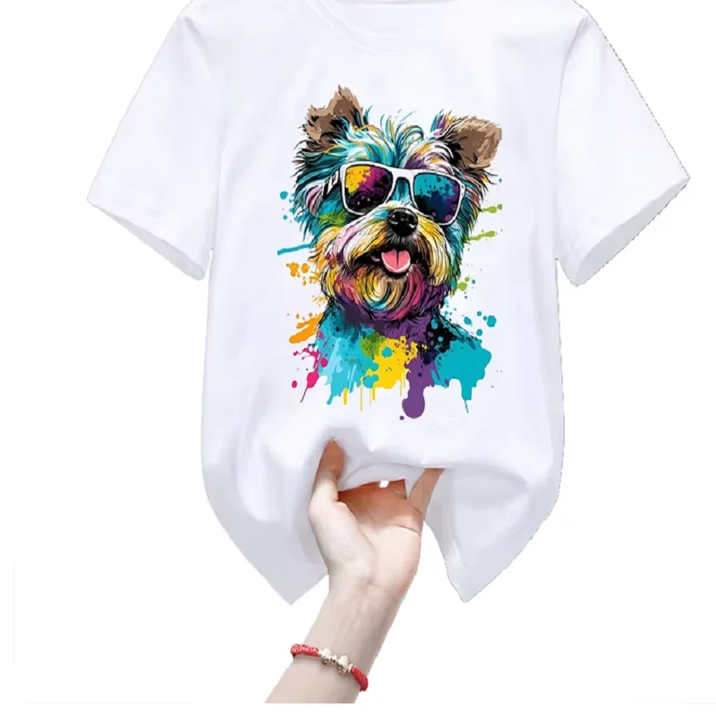 Cute Pug Love Ice Cream Animal Print T Shirt For Girls/Boys Funny Kids Clothes Dachshund/Yorkie Dog Lover Tshirt Summer Tops