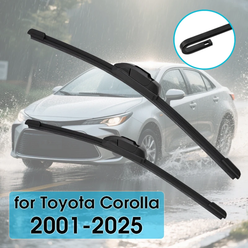 Car Wiper Blade For Toyota Corolla GR GTS CROSS XG10 Hatch Sedan 2001-2025 E120 E140 E150 E170 E180 E210 Front Wipers U Hook Arm