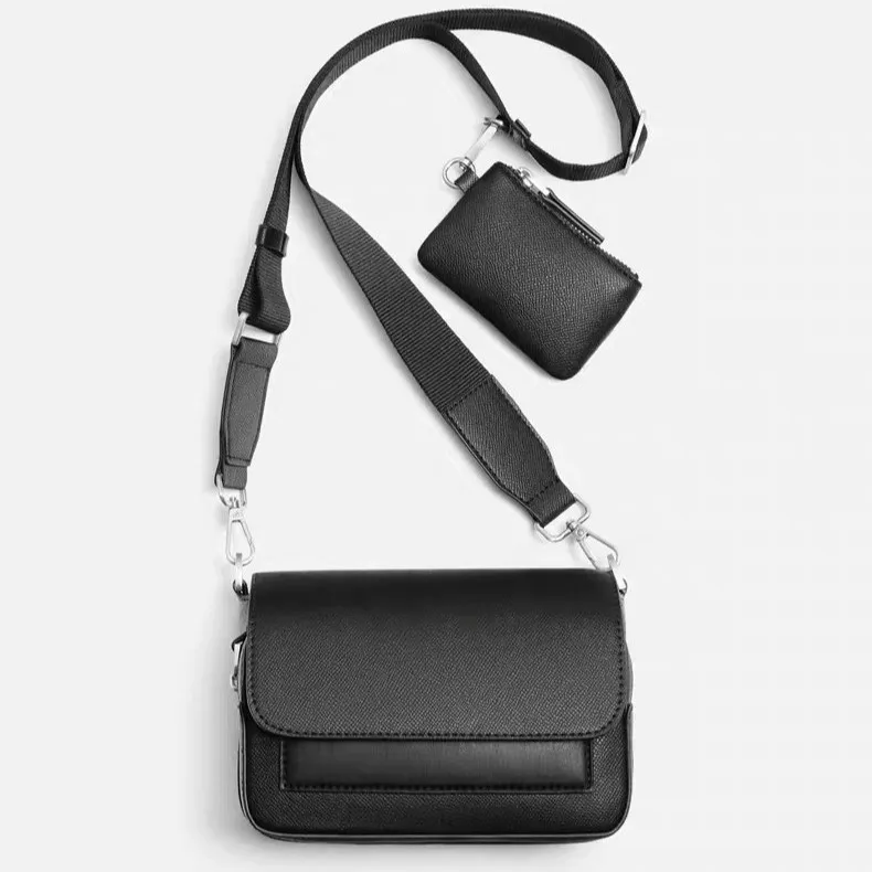 New Large-capacity Crossbody Bag with Simple Flap, Small Square Bag with Trendy Versatility, Single-shoulder Messenger Bag