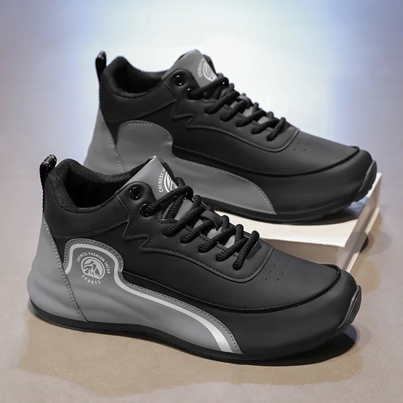

Shoes for Man White Soft-soled Sneakers Non-slip Casual Shoes Versatile Trend Waterproof Leather Running Shoes Кроссовки Мужские