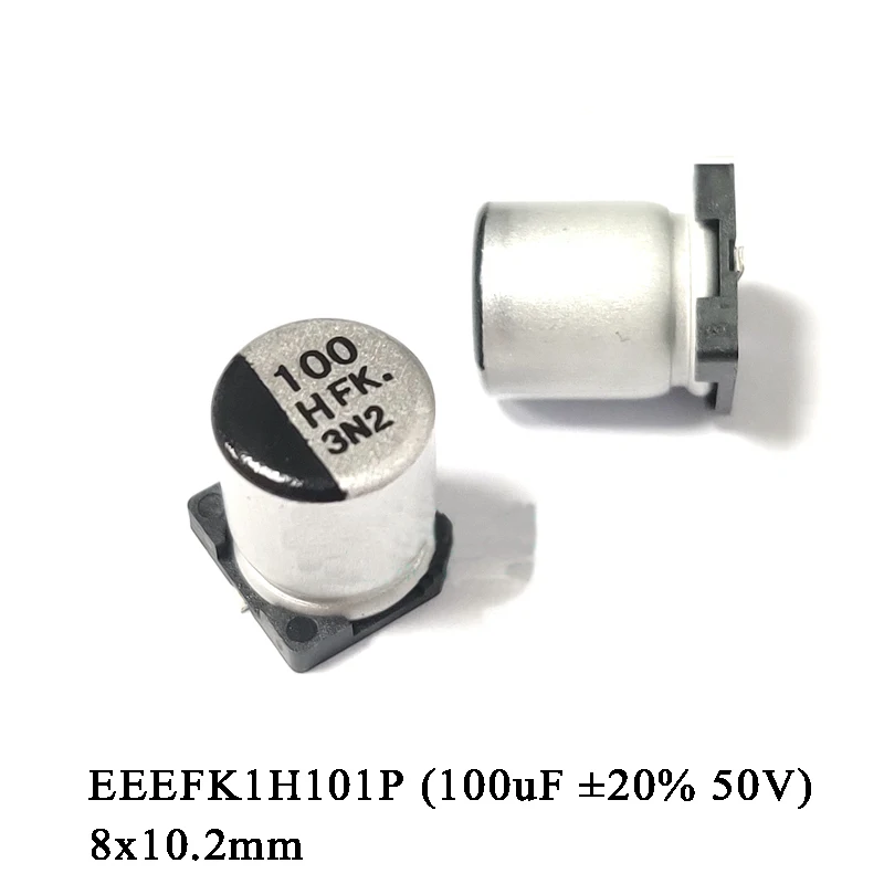 

10-100 шт. EEEFK1H101P 100 мкФ ± 20% 50V SMD алюминиевый электролитический конденсатор 8x мм в наличии