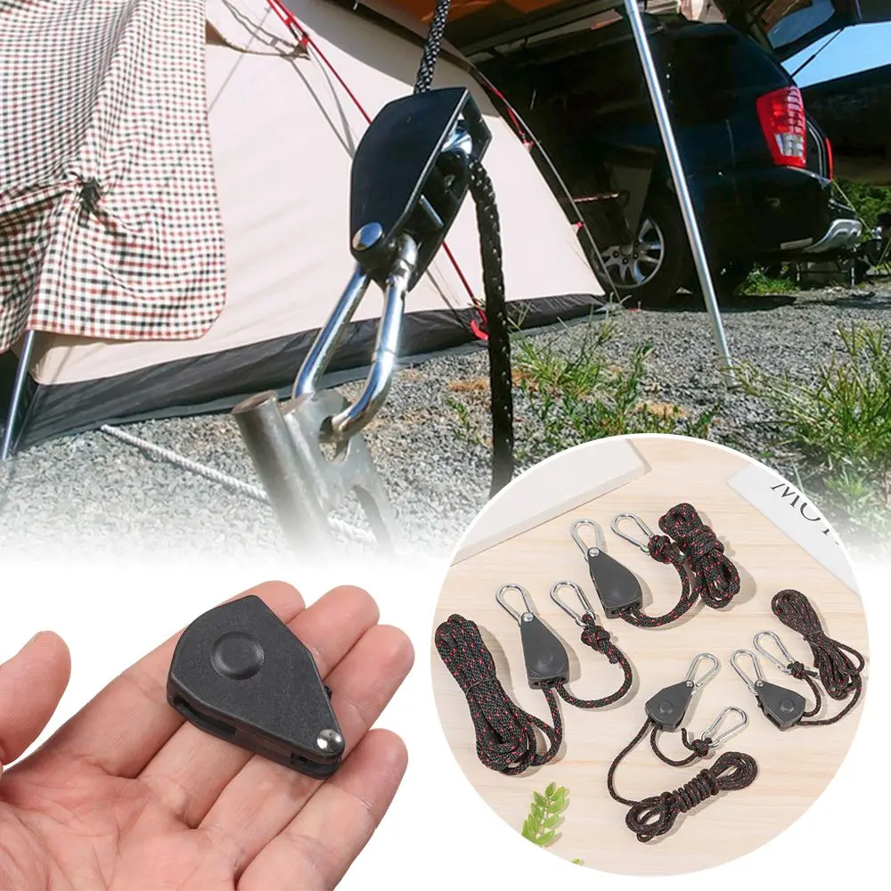 2/2.4/3.6m Camping Tool Lights Lifting Adjustable Rope Fastener Fixed Buckle Pulley Ratchet Hangers Tensioner