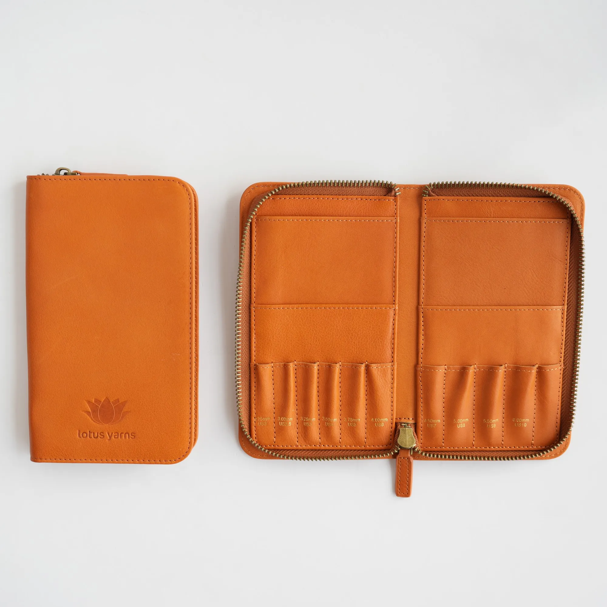 

1 шт., чехол-органайзер из натуральной кожи с пряжей лотоса, круглая вязальная игла, сумка для хранения аксессуаров на молнии/защелке