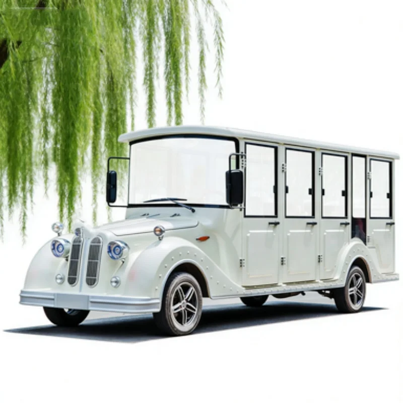 5 8 11 14 Seater Electric Car Tourism Carts Vintage Sightseeing Cart For Sale New Energy Bus Rain Cover Dedicated To Attractions