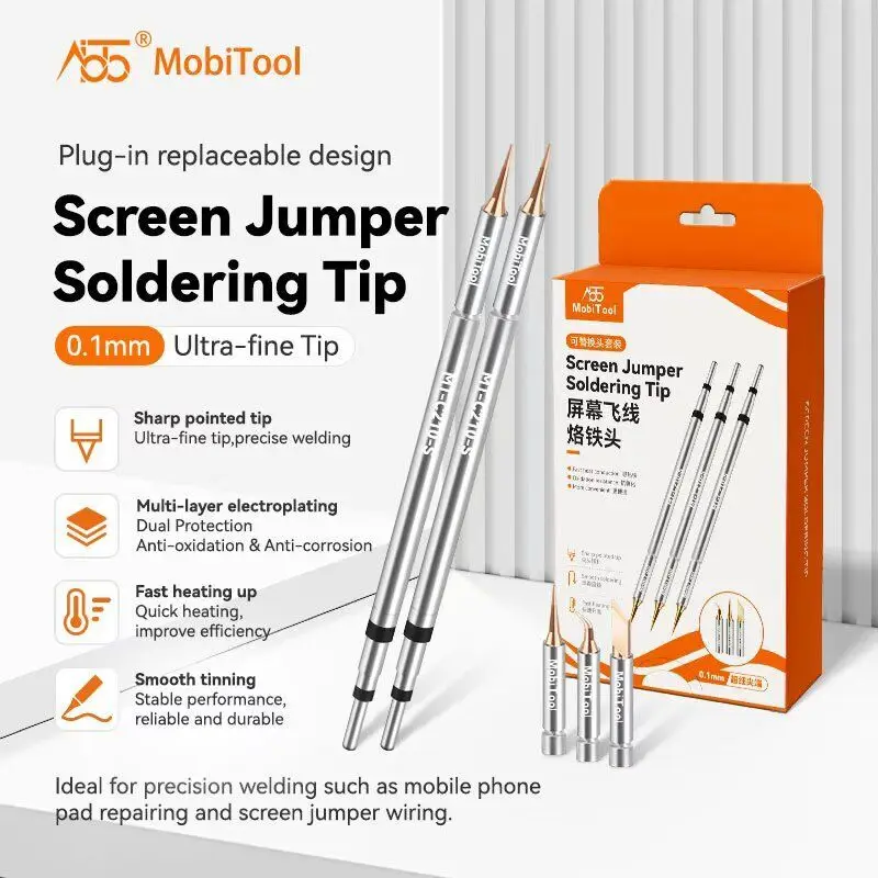 C210 1mm Ultra-Fine Soldering Iron Tip With10PCS Replaceable Tip Fast Heating Welding Head Motherboard Flying Wire Repair